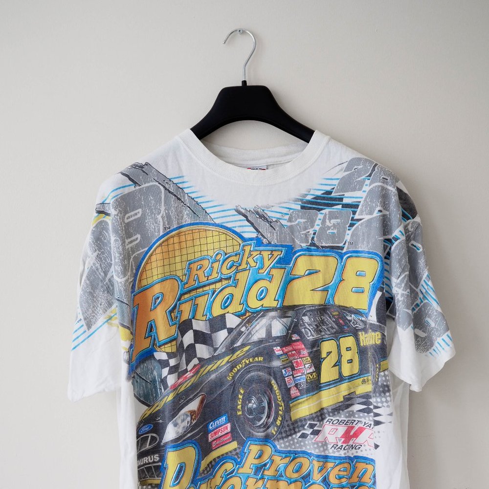 Vintage All Overprint Ricky Rudd T-shirt Racing Car
